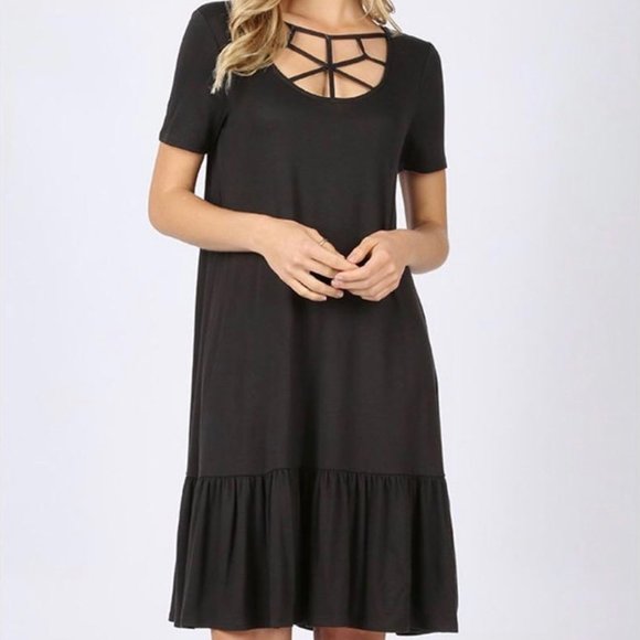 Black Ruffle Dress - Picture 1 of 1